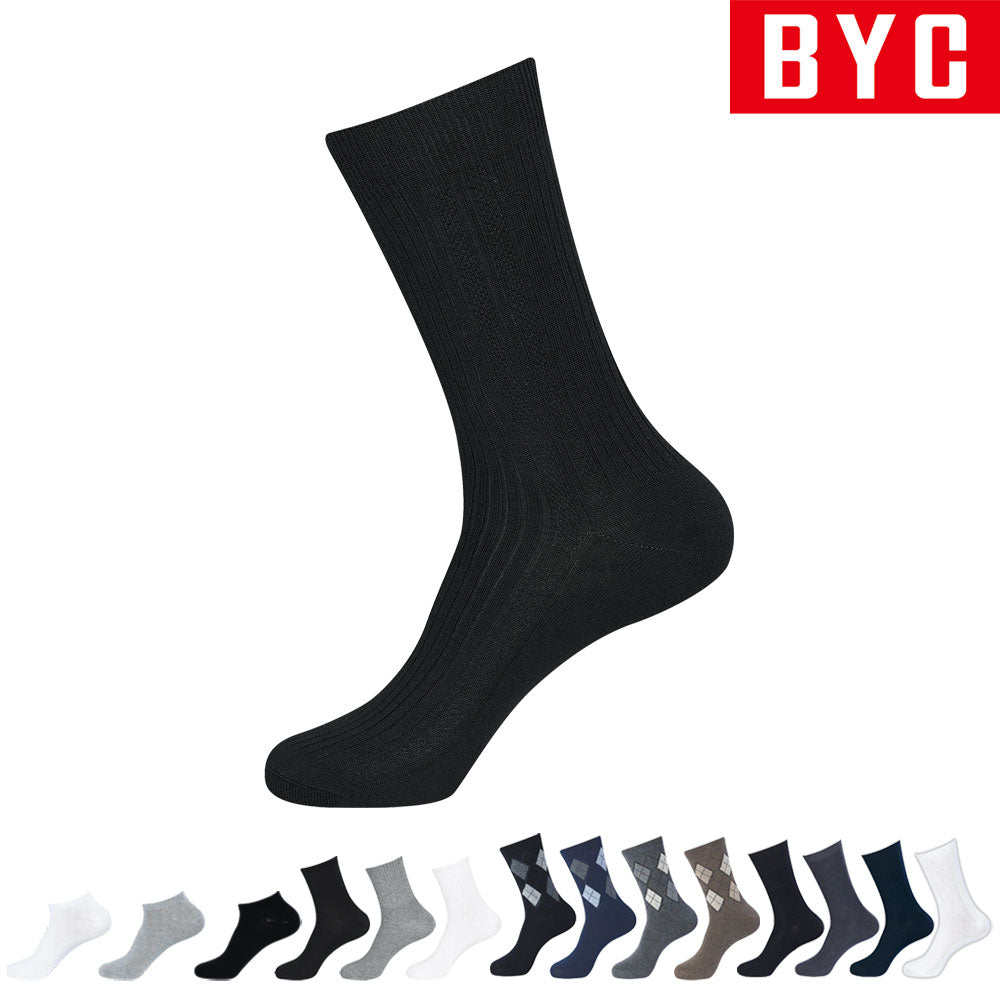 BYC Men's Business Socks 10 Pack Black