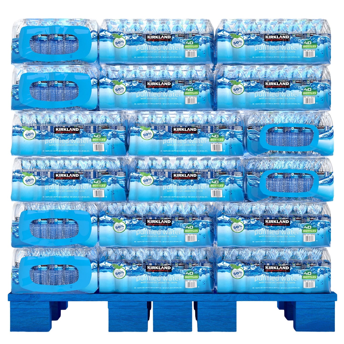 Kirkland Signature Bottled Water, 16.9 fl oz, 40-count, 48 Case Pallet