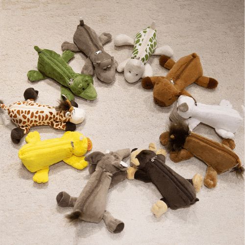 Cocoanut House Animal Plush Pencil Pouches Set of 9