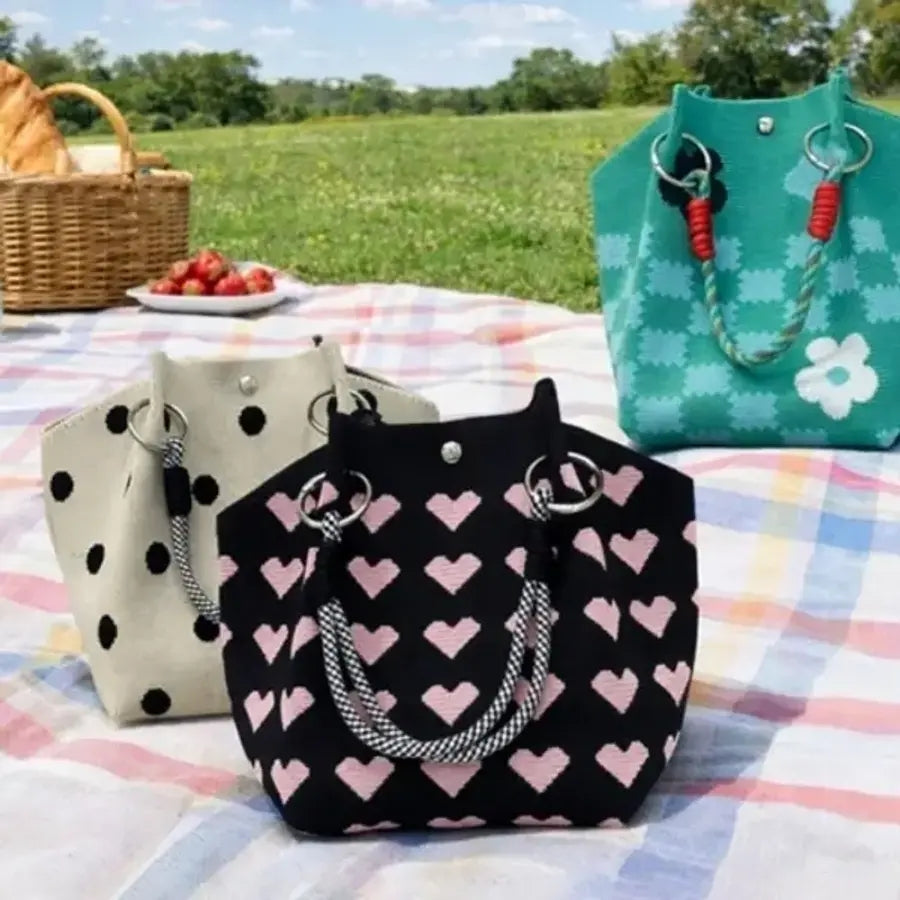 Daily Women's Mini Knit Rope Pouch 16 Styles
