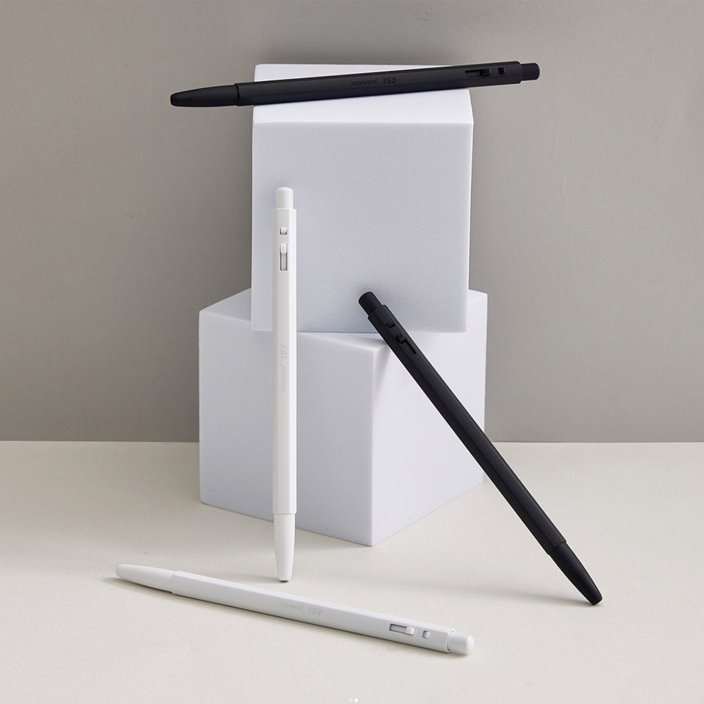 Monami 153 ID Metal Ballpoint Pen Black & White