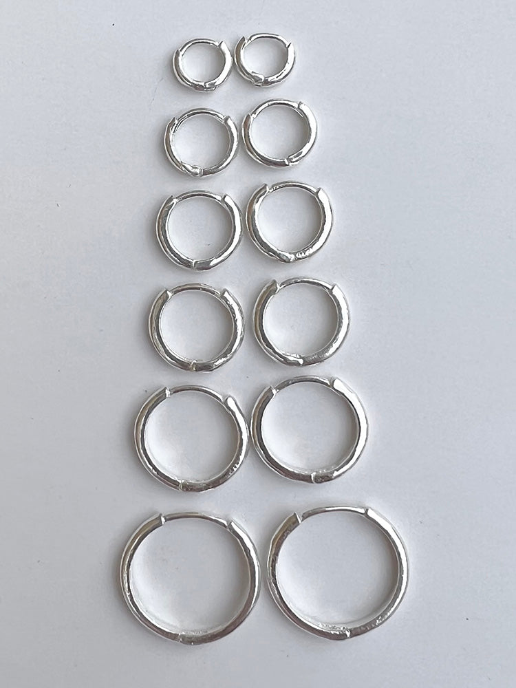 Silver 925 Basic One-Touch Daily Earrings Pair