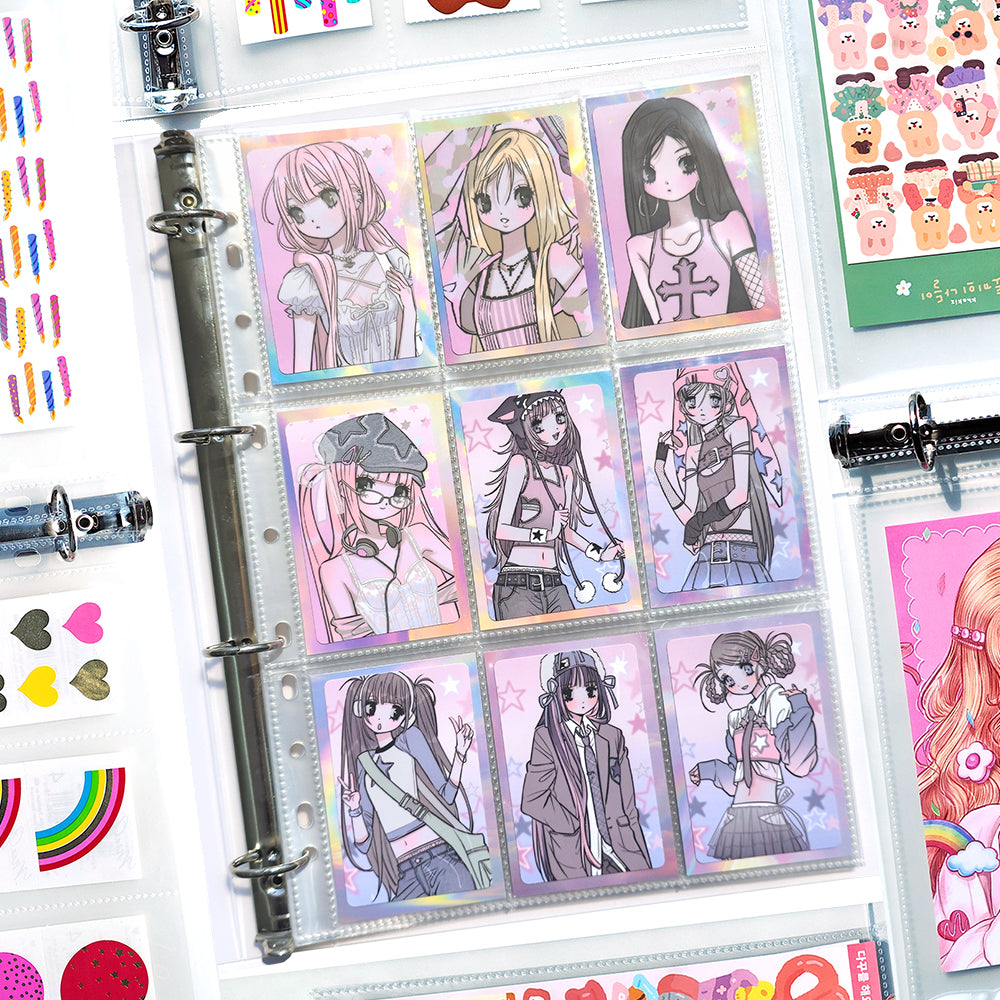 Clear File 9-Pocket Photo Card Binder Refill