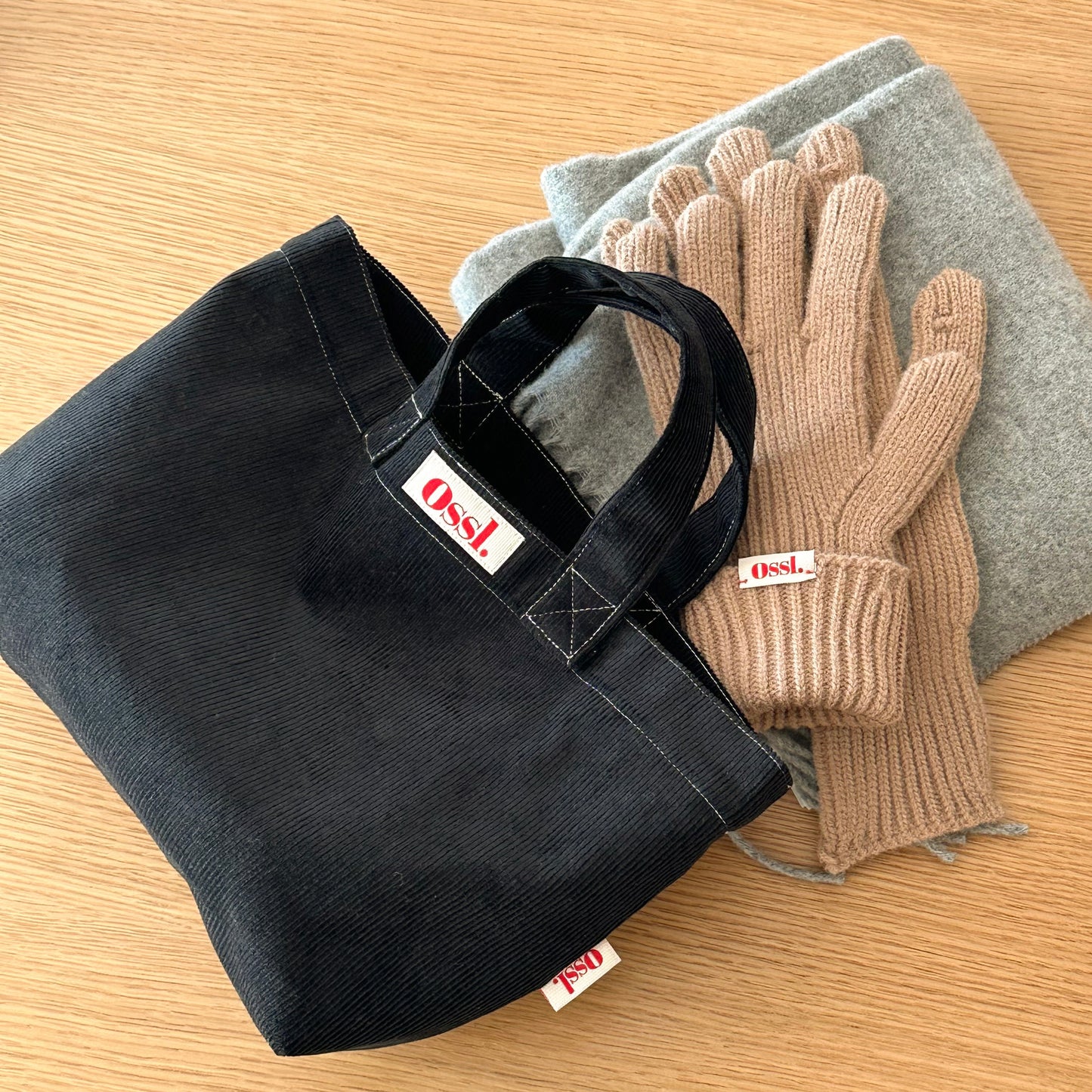 Ossl Stitch Linen Corduroy Tote Bag Mini