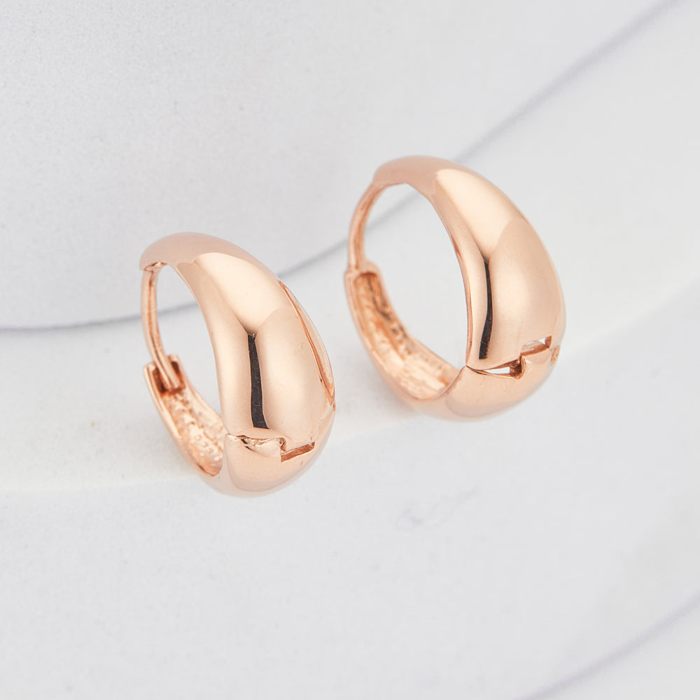 14K 18K Gold Water Drop Bold Simple Earrings