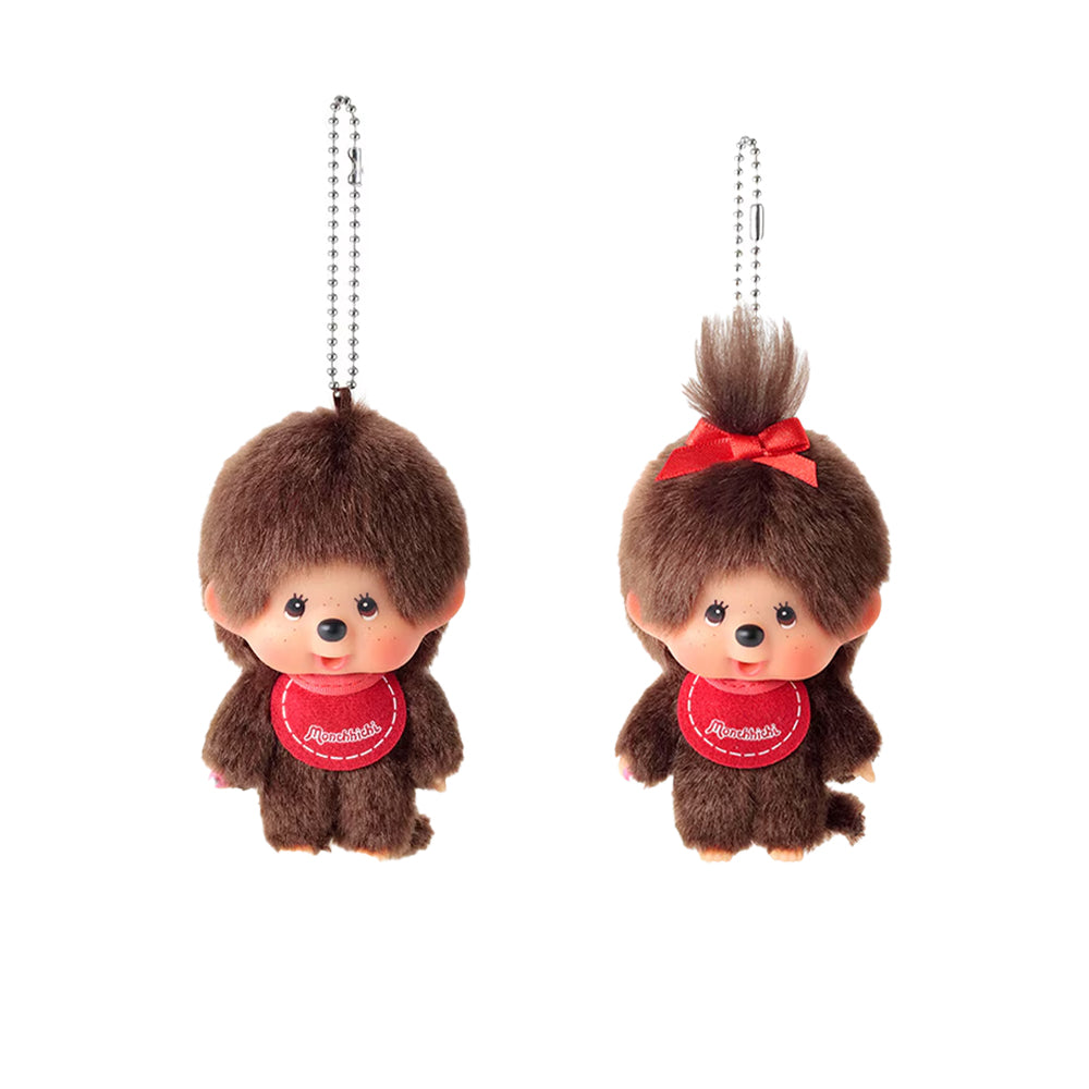 Monchichi Big Head Keyring Mascot SS With Glasses