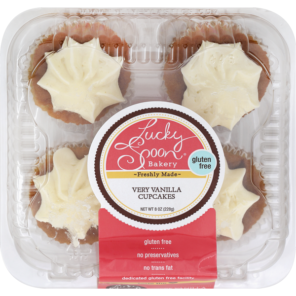 Lucky Spoon Bakery Gluten Free Very Vanilla Cupcakes 4 Count
