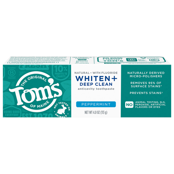 Tom's Of Maine Peppermint Whiten + Deep Clean Toothpaste