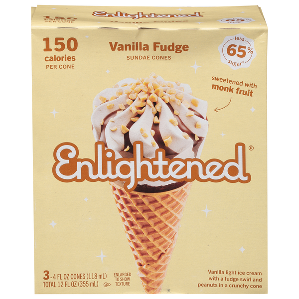 Enlightened Vanilla Fudge Sundae Cones 3 Pack