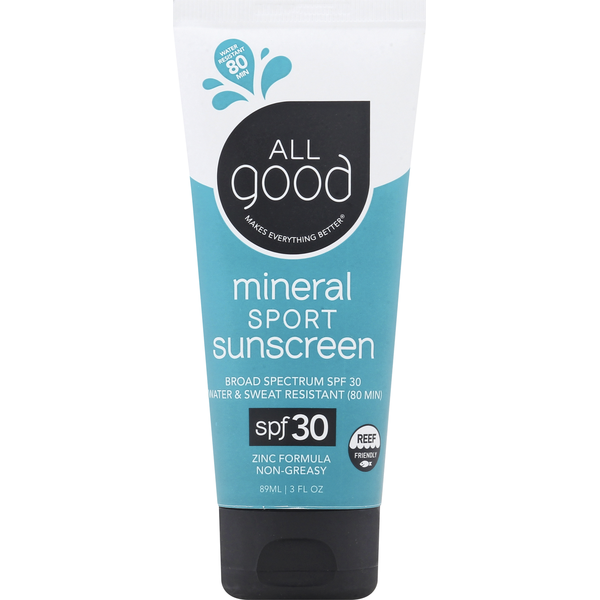 All Good Water Resistant Sports SPF 30 Sunscreen
