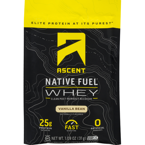 Ascent Vanilla Bean Native Fuel Clean Post-Workout Recovery Protein Powder Blend