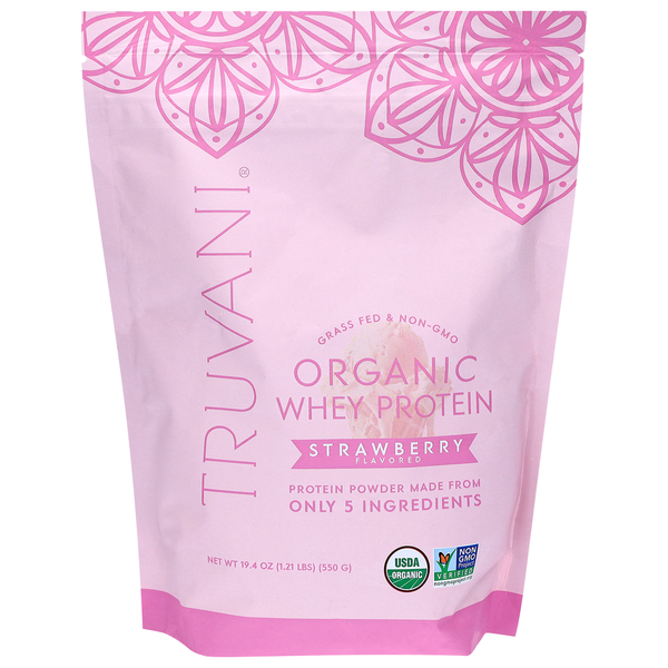 Truvani Organic Strawberry Whey Protein