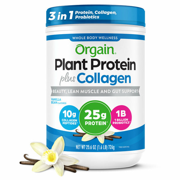 Orgain Vanilla Plant Protein Plus Collagen Protein Powder