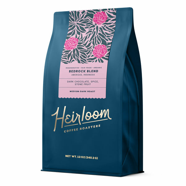 Heirloom Coffee Roasters Organic Bedrock Blend Medium-Dark Roast Whole Bean Coffee