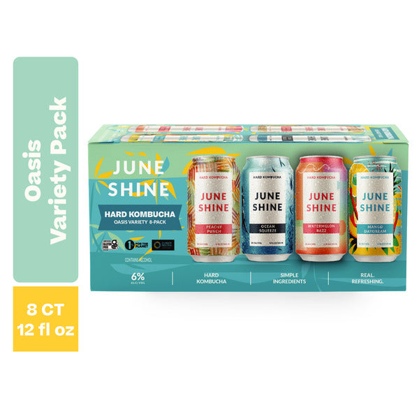 Juneshine Oasis Hard Kombucha Variety 8 Pack Cans
