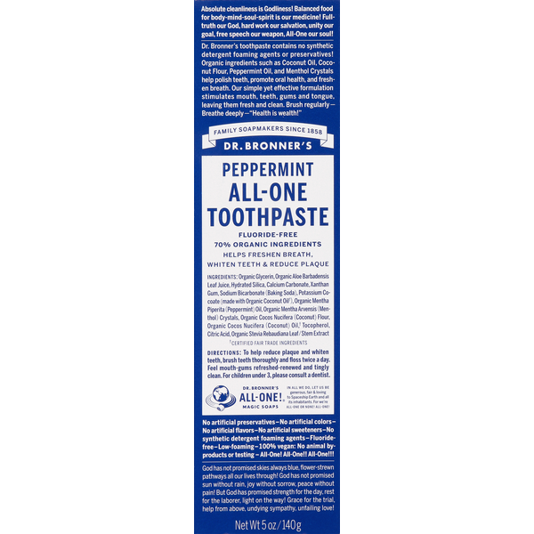 Dr. Bronner's Peppermint All-One Toothpaste