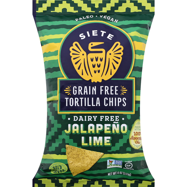 Siete Dairy Free Jalapeno Lime Grain Free Tortilla Chips