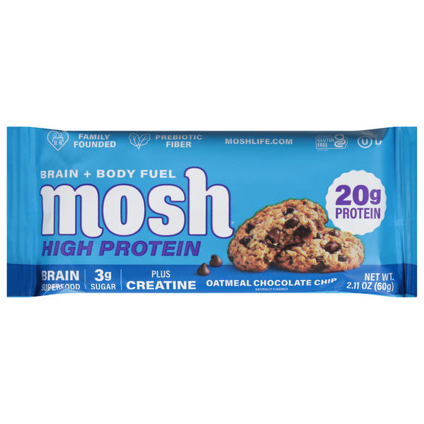 Mosh Oatmeal Chocolate Chip High Protein Plus Creatine Bar