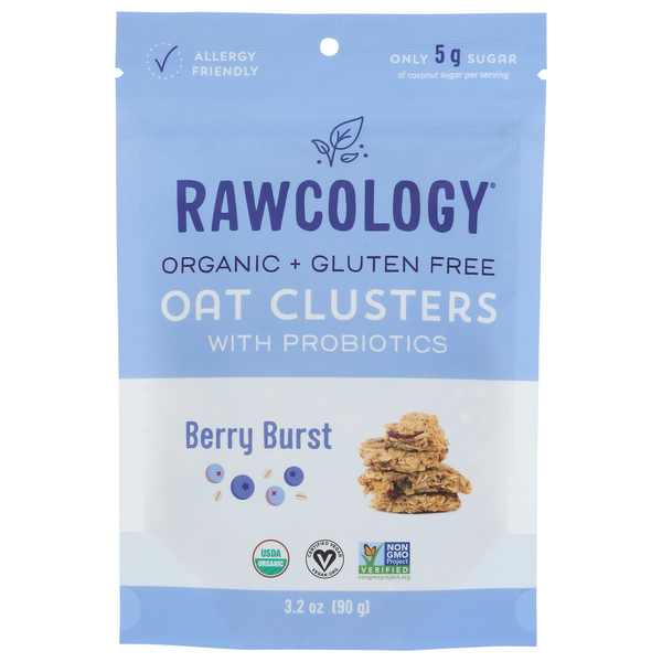 Rawcology Organic Berry Burst Oat Clusters With Probiotics