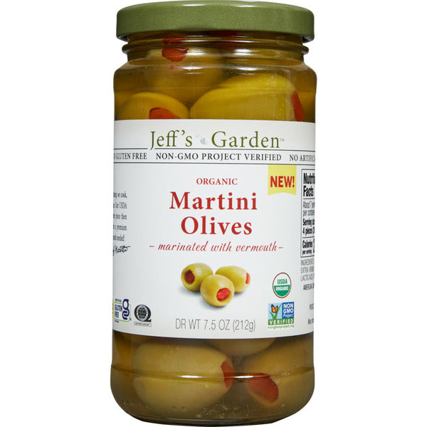 Jeff's Garden Organic Pimiento Stuffed Martini Olives