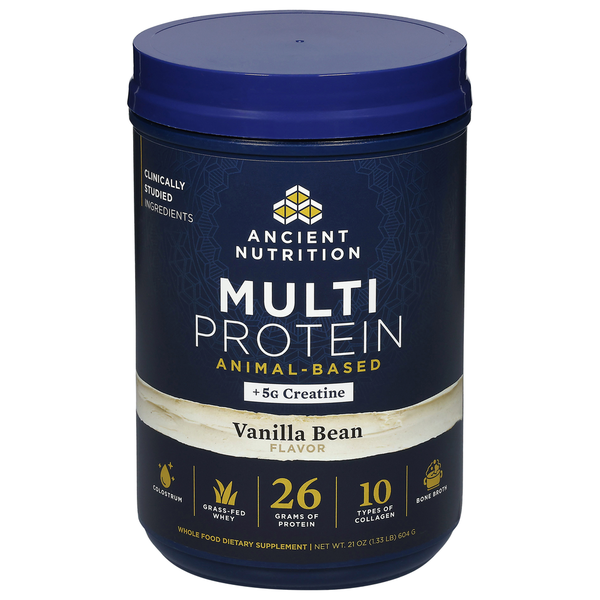 Ancient Nutrition Vanilla Bean Flavor Animal-Based Multi Protein