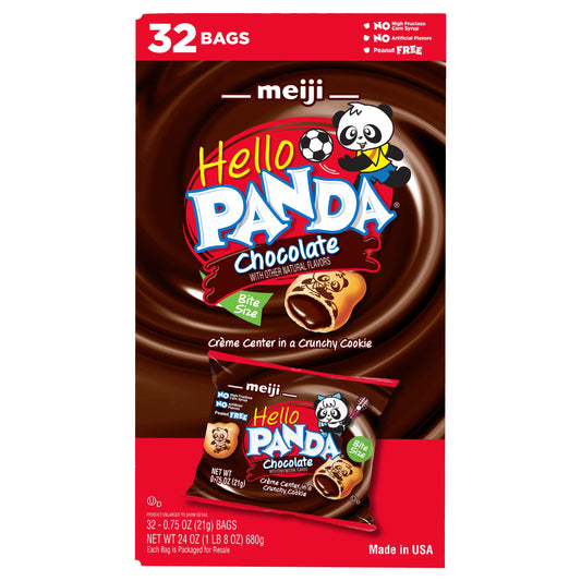 Meiji Hello Panda Chocolate Creme Filled Cookies, 0.75 oz, 32-count