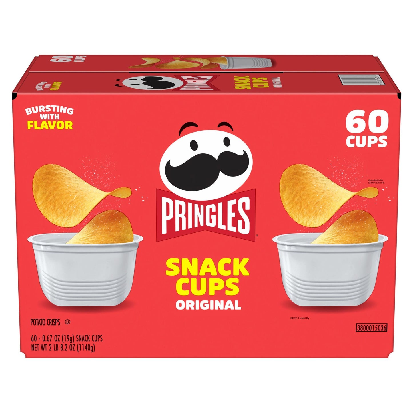 Pringles Potato Chips, Original, 0.67 oz, 60-count
