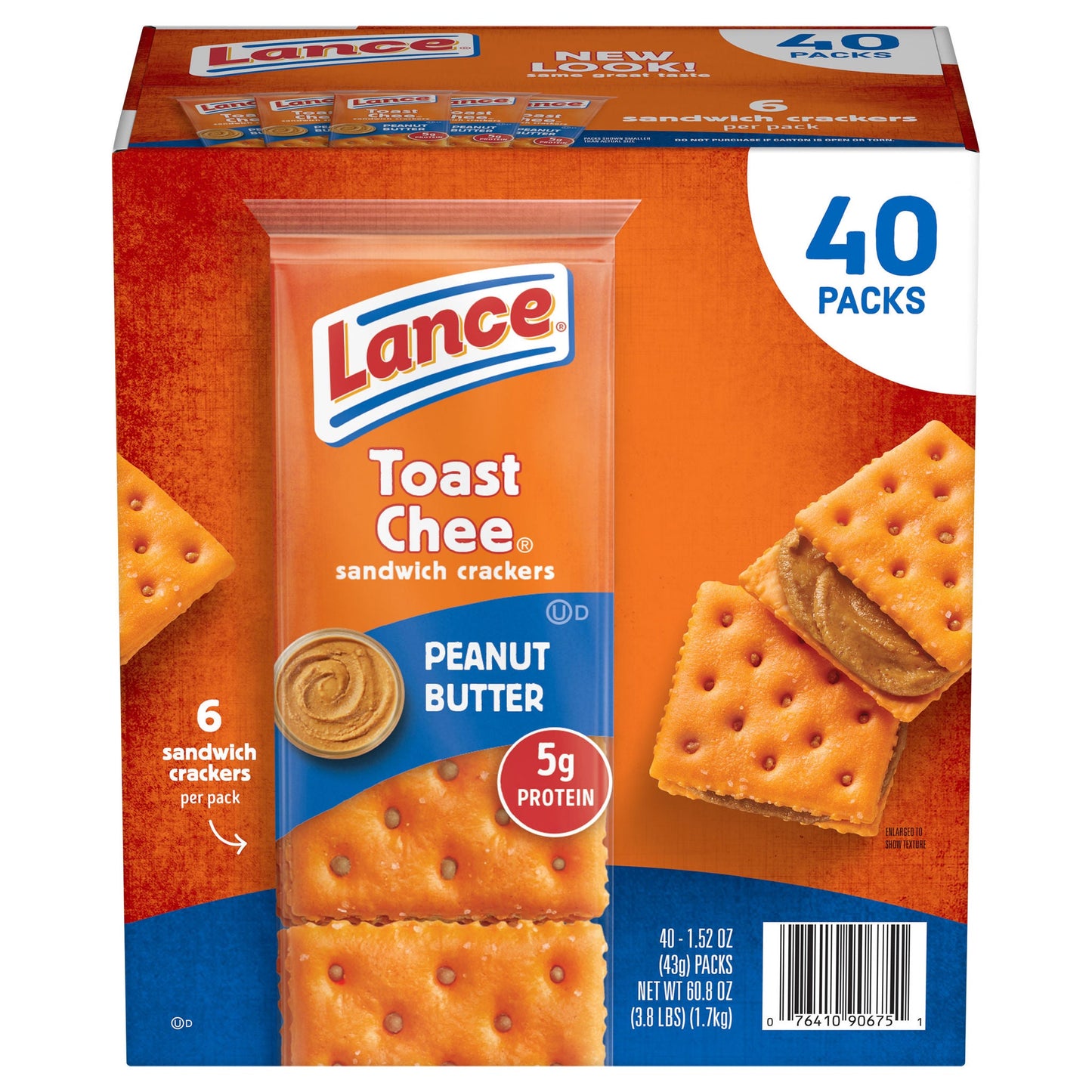 Lance Sandwich Crackers, Toastchee, 1.52 oz, 40-count