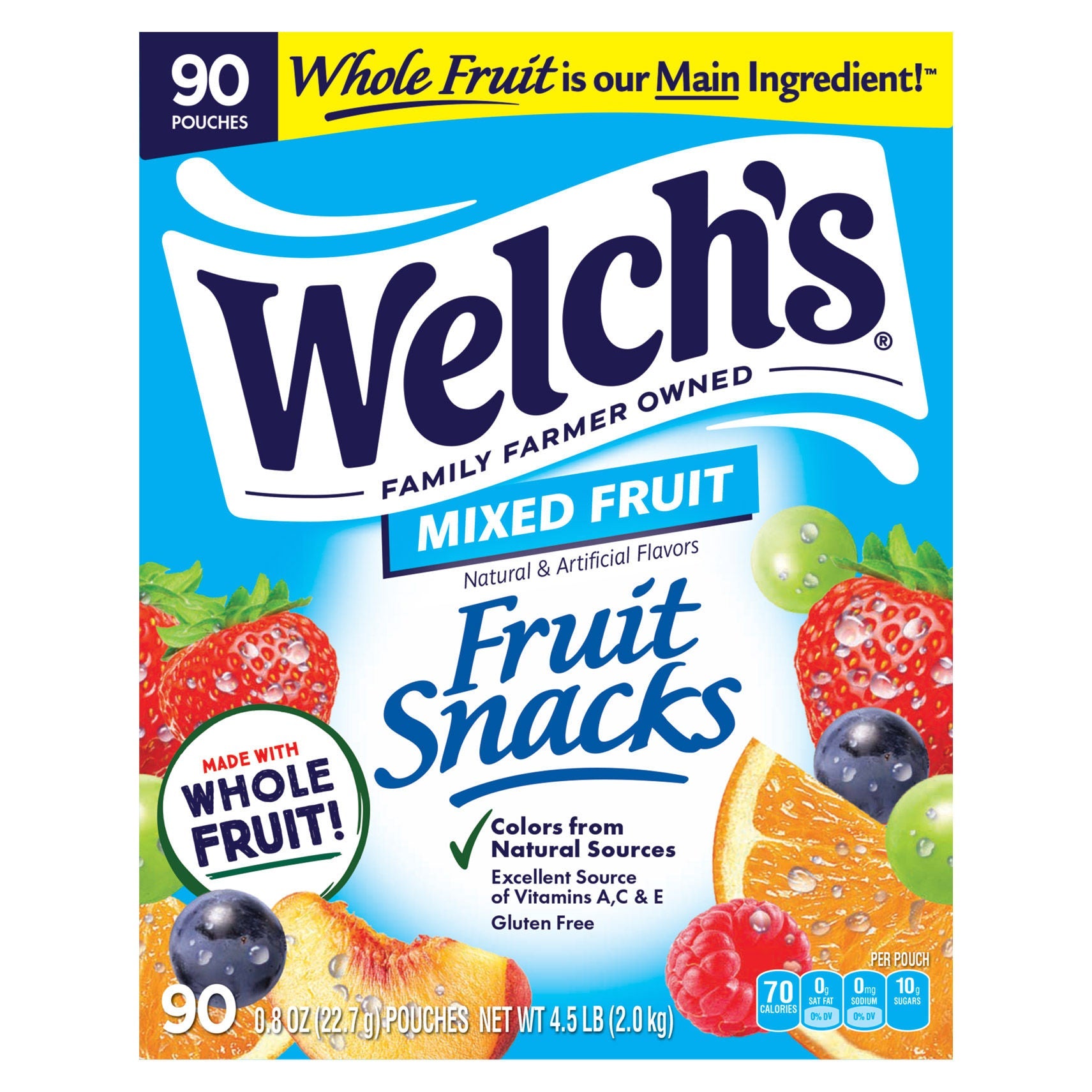 Welch's Fruit Snacks, .8 oz, 90-count