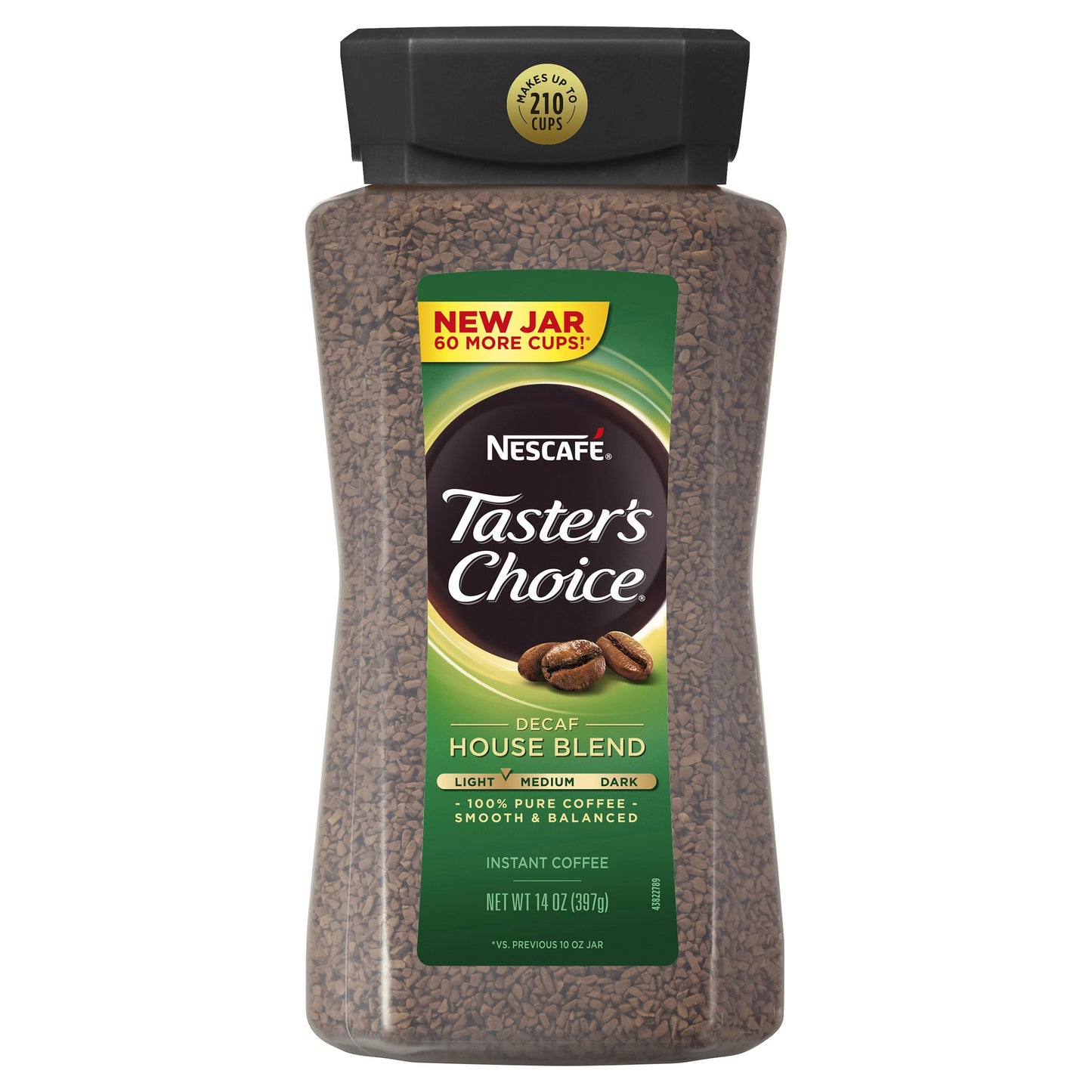 NESCAFE Taster's Choice Decaf Instant Coffee, House Blend, Light-Medium Roast,14 oz