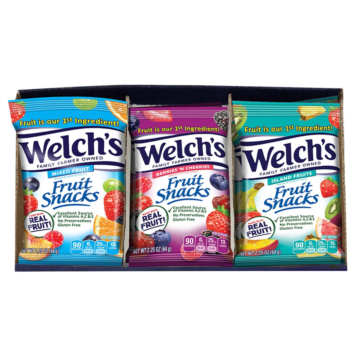 Welch's Fruit Snacks, Variety Pack, 2.25 oz, 20-count