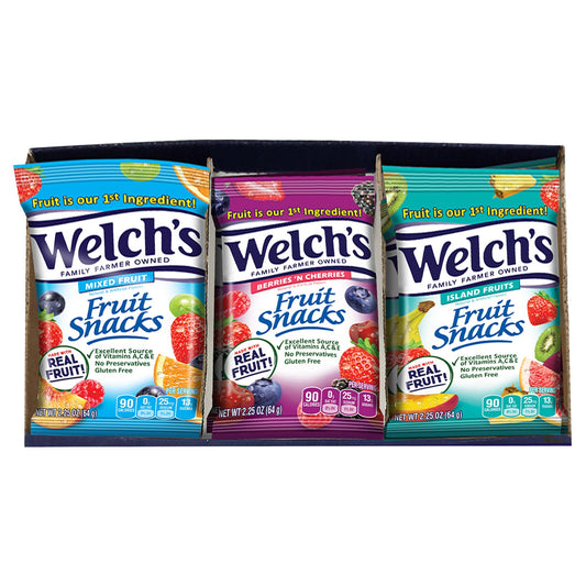Welch's Fruit Snacks, Variety Pack, 2.25 oz, 20-count
