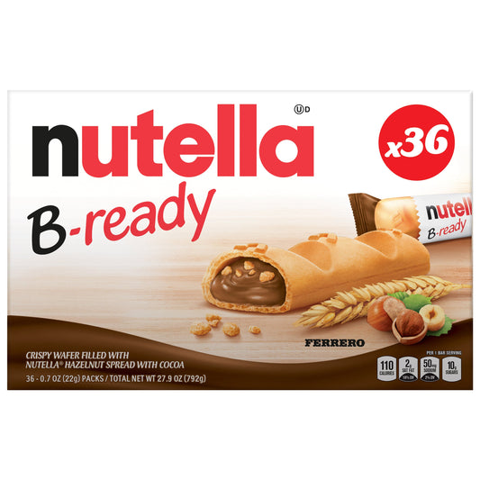 Nutella B-Ready Crispy Wafers Filled with Nutella, 0.7 oz, 36-count