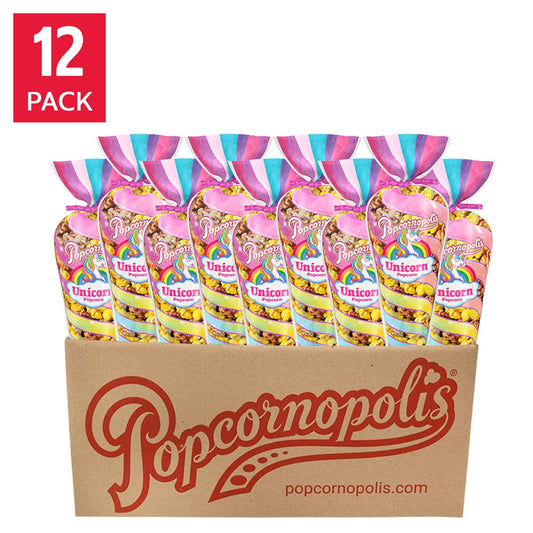 Popcornopolis Unicorn Popcorn Cones, 6.3 oz, 12-count