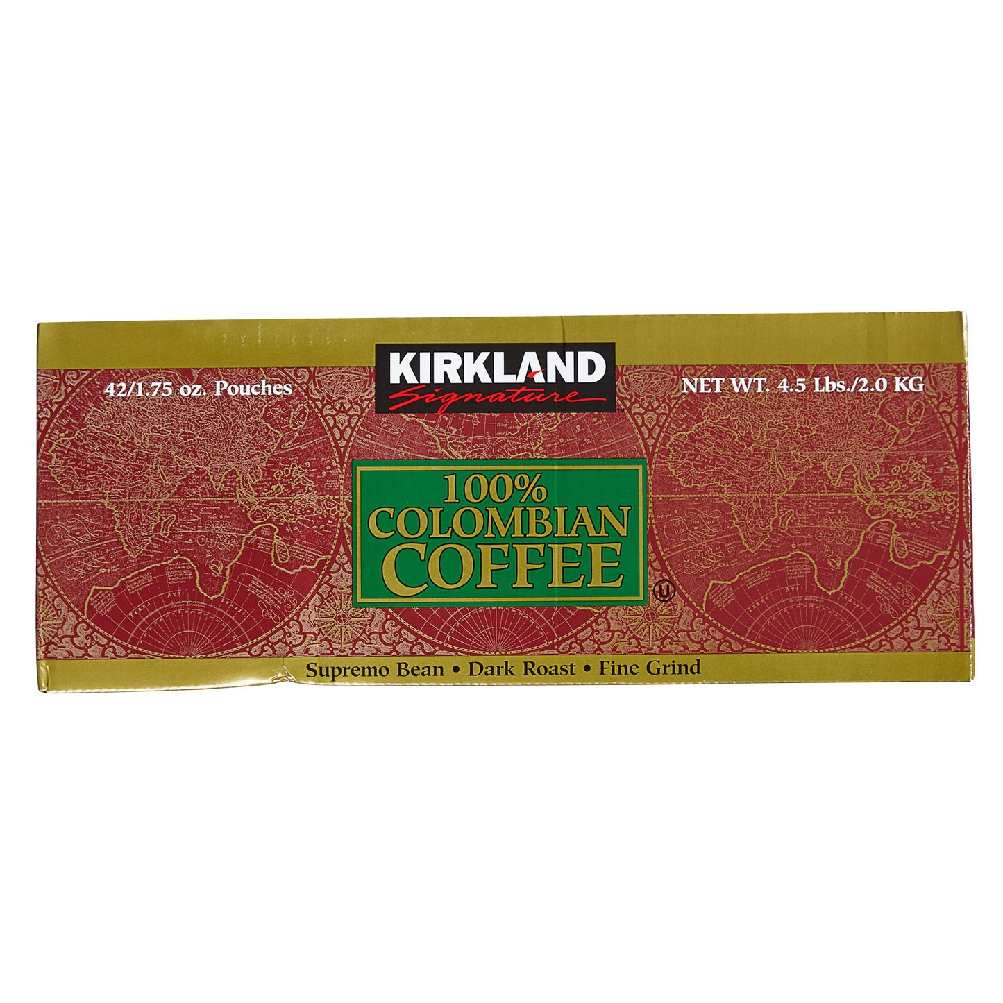 Kirkland Signature 100% Colombian Coffee, Dark Roast, 1.75 oz, 42-count