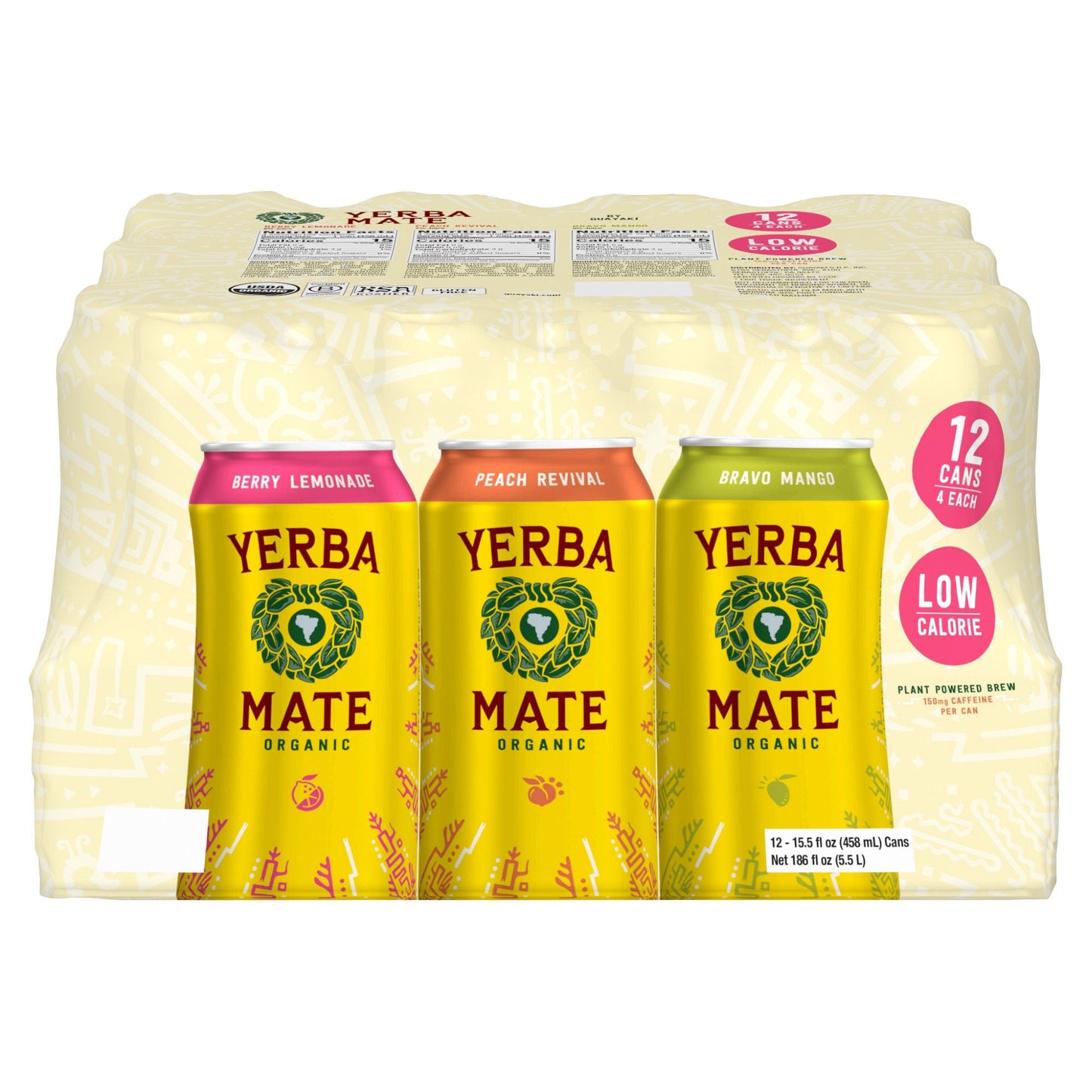 Guayaki Organic Yerba Mate Tea, Variety Pack, 15.5 fl oz, 12-count