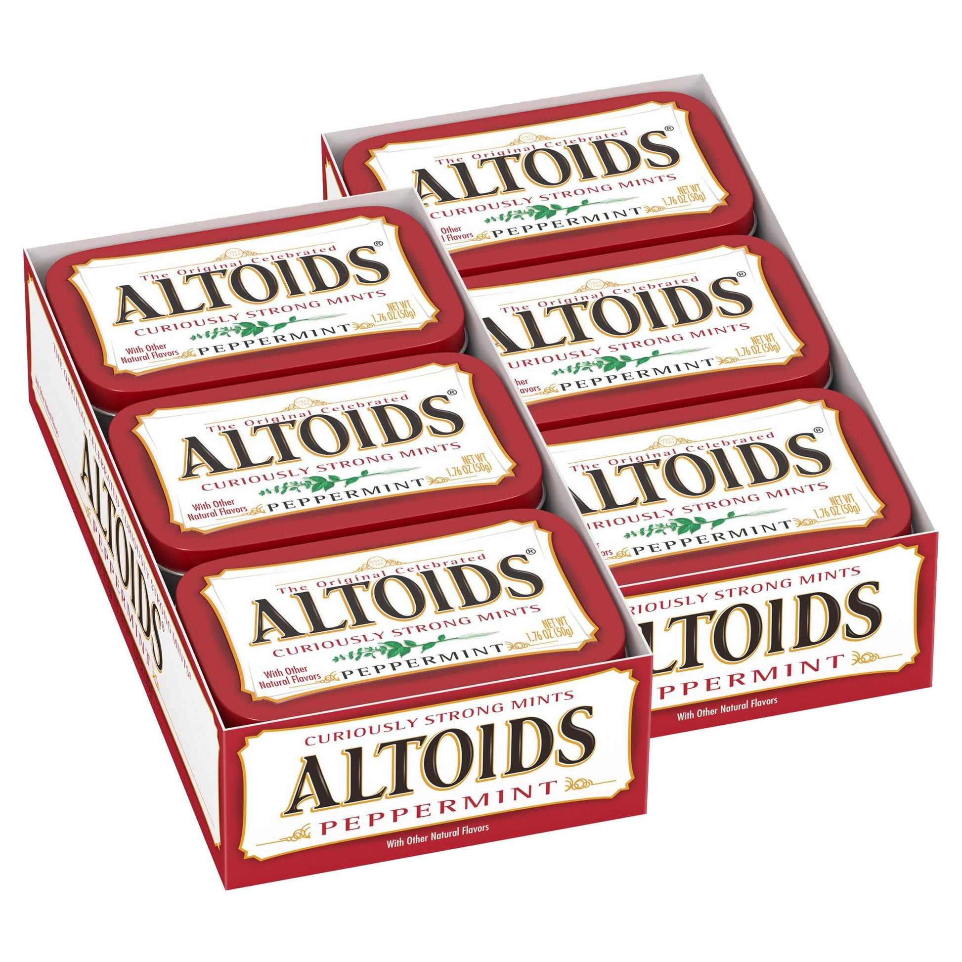 Altoids Breath Mints, Hard Peppermint Candy, 1.76 oz, 12-count