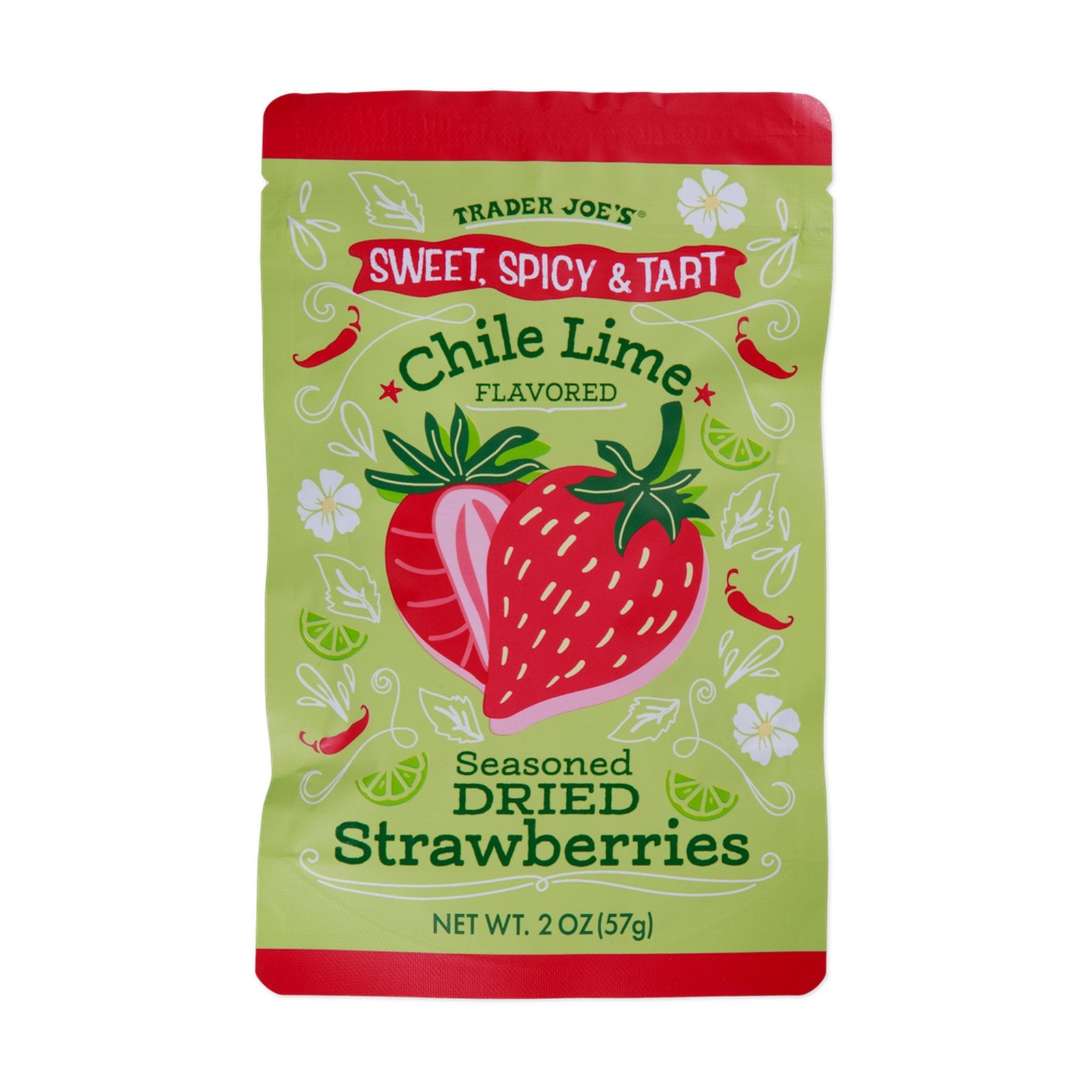 Sweet, Spicy & Tart Chile Lime Flavored Seasoned Dried Strawberries