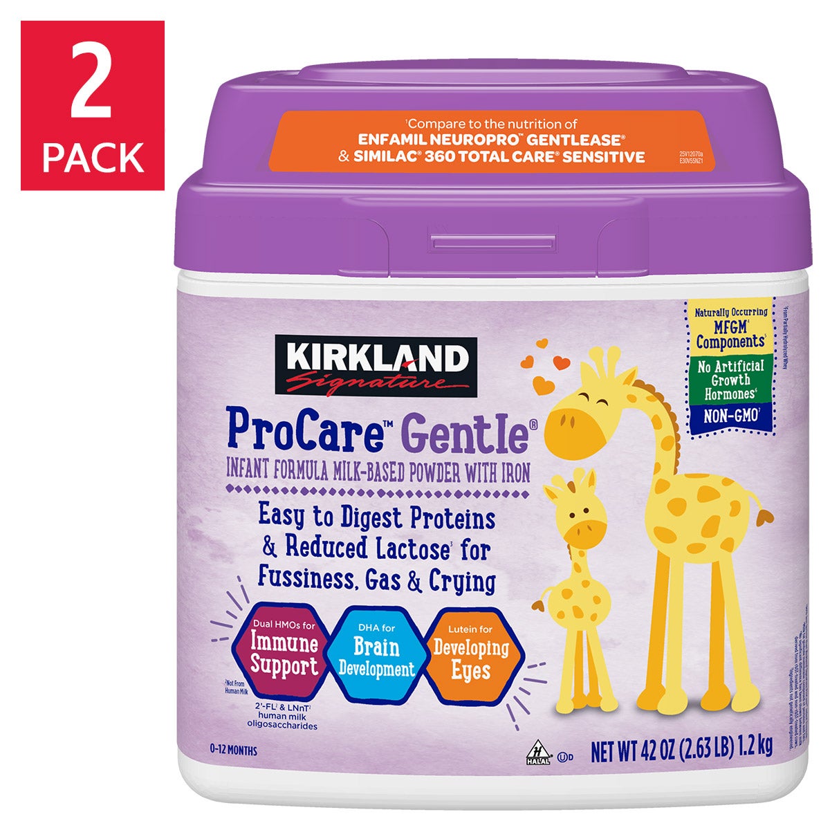 Kirkland Signature ProCare Gentle with Dual HMO's, Non-GMO Formula, 42 oz, 2-pack