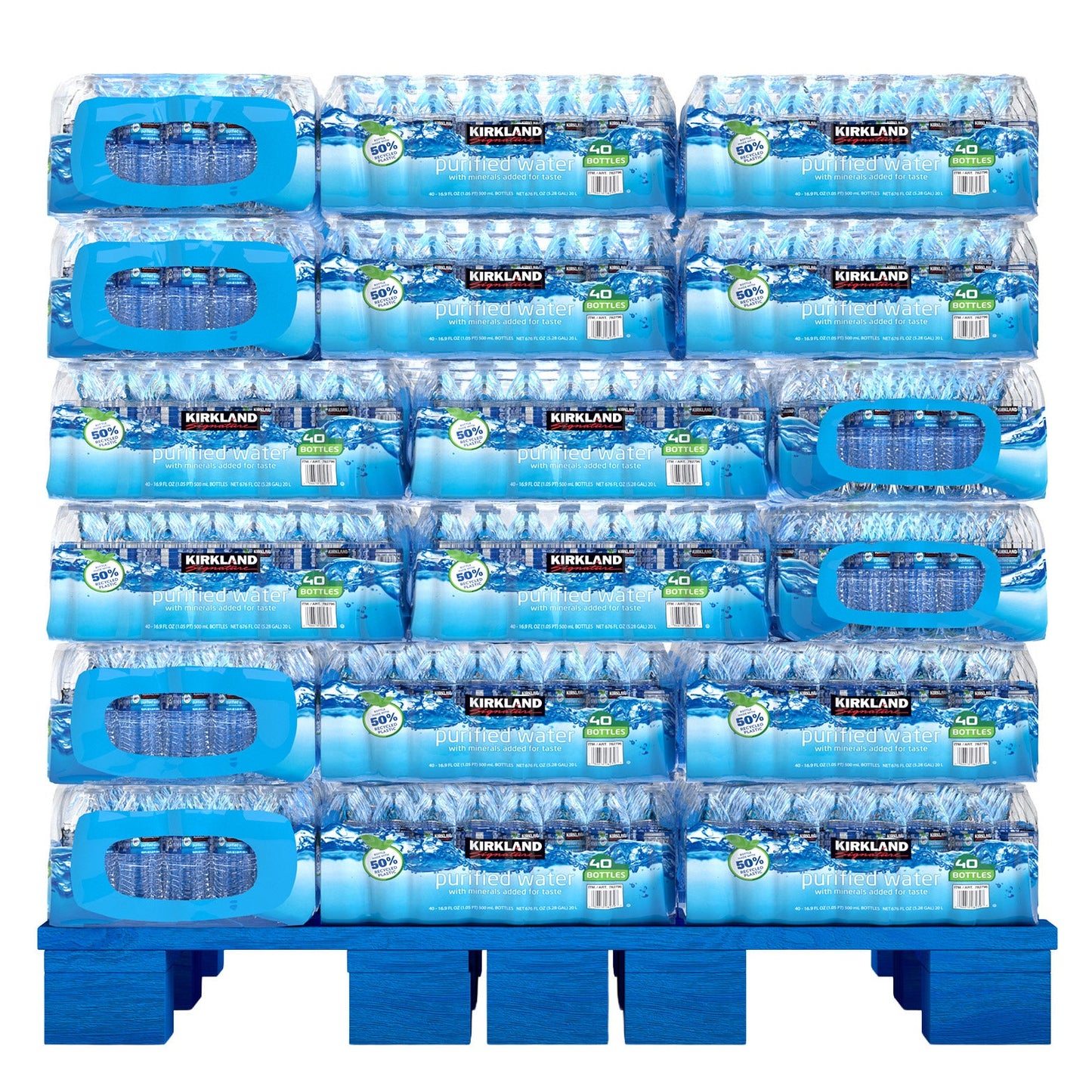 Kirkland Signature Bottled Water, 16.9 fl oz, 40-count, 48 Case Pallet