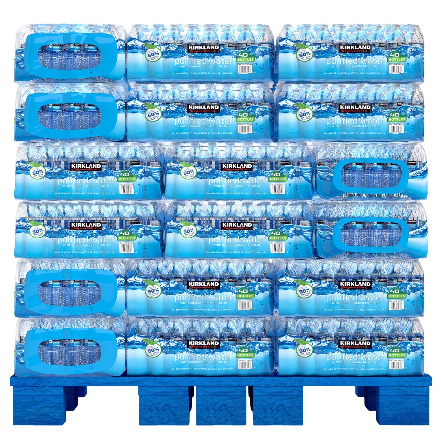 Kirkland Signature Bottled Water, 16.9 fl oz, 40-count, 48 Case Pallet