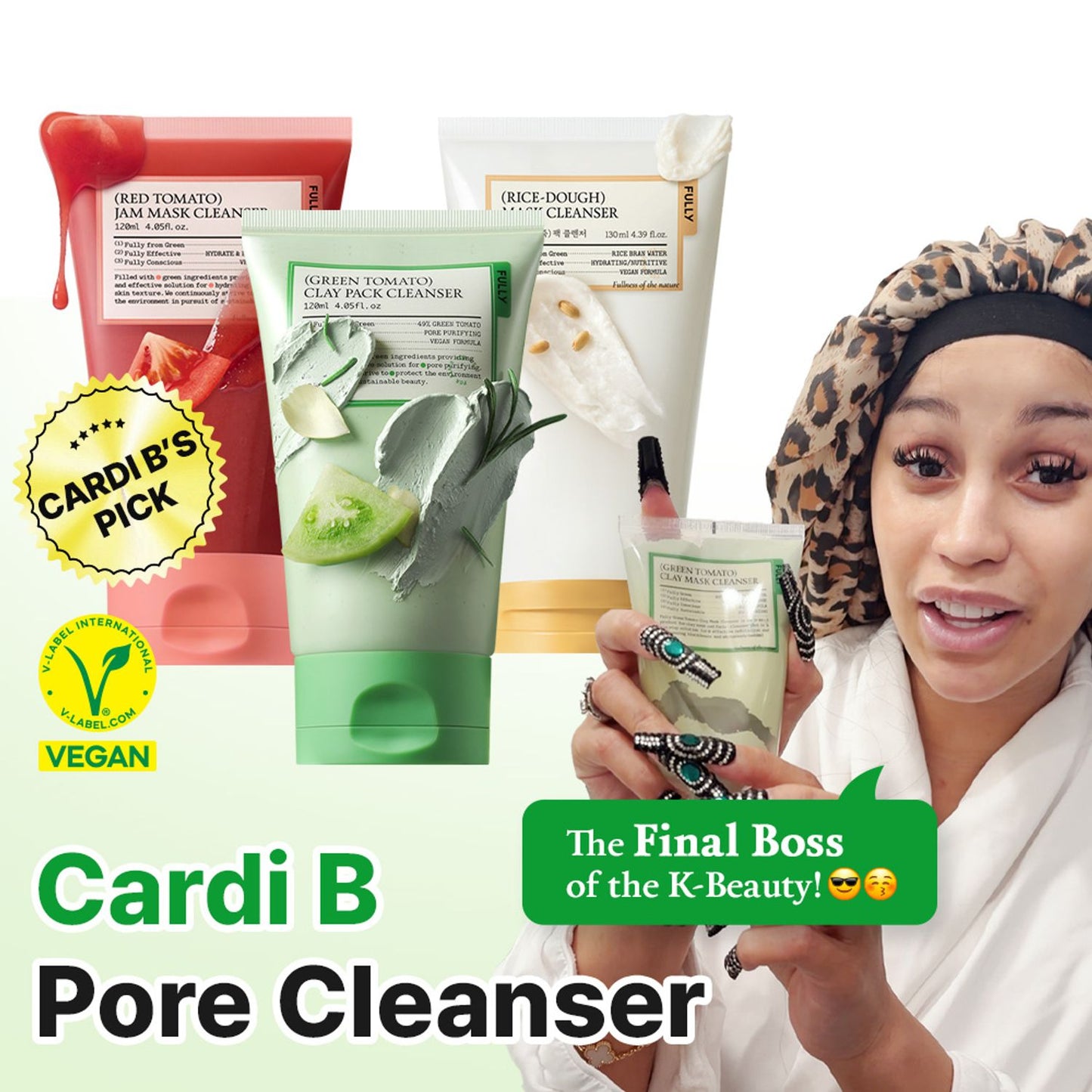 fully fully Pack Cleanser 120ml+30ml Set &ndash; Green Tomato/ Red Tomato/ Rice Dough - Image 5