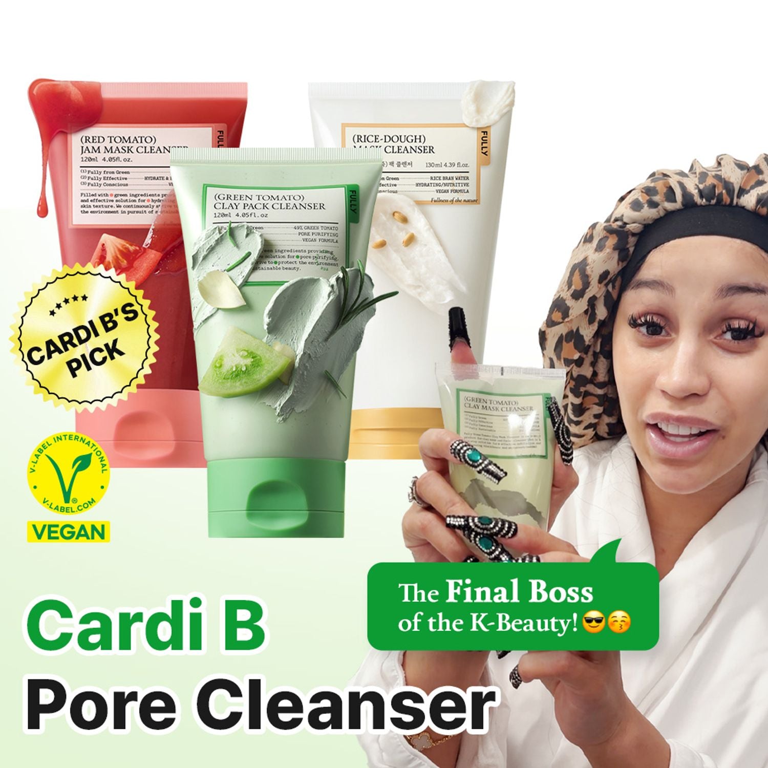 fully fully Pack Cleanser 120ml+30ml Set &ndash; Green Tomato/ Red Tomato/ Rice Dough - Image 5 - fully