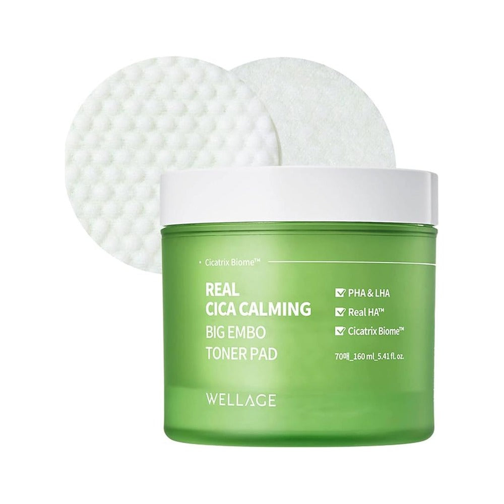 WELLAGE [WELLAGE] Real Cica Calming Big Embo Toner Pad (70 Pads)