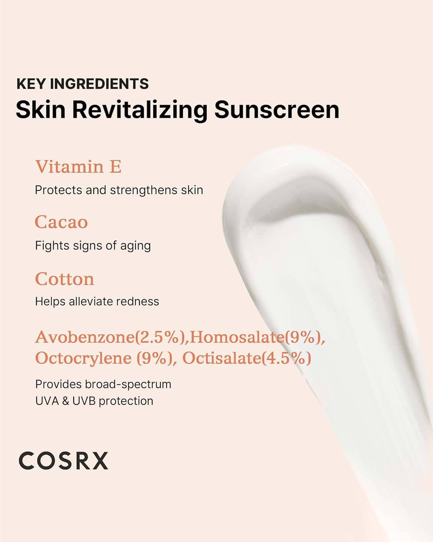 COSRX Vitamin E Vitalizing Sunscreen SPF 50+ - Image 3