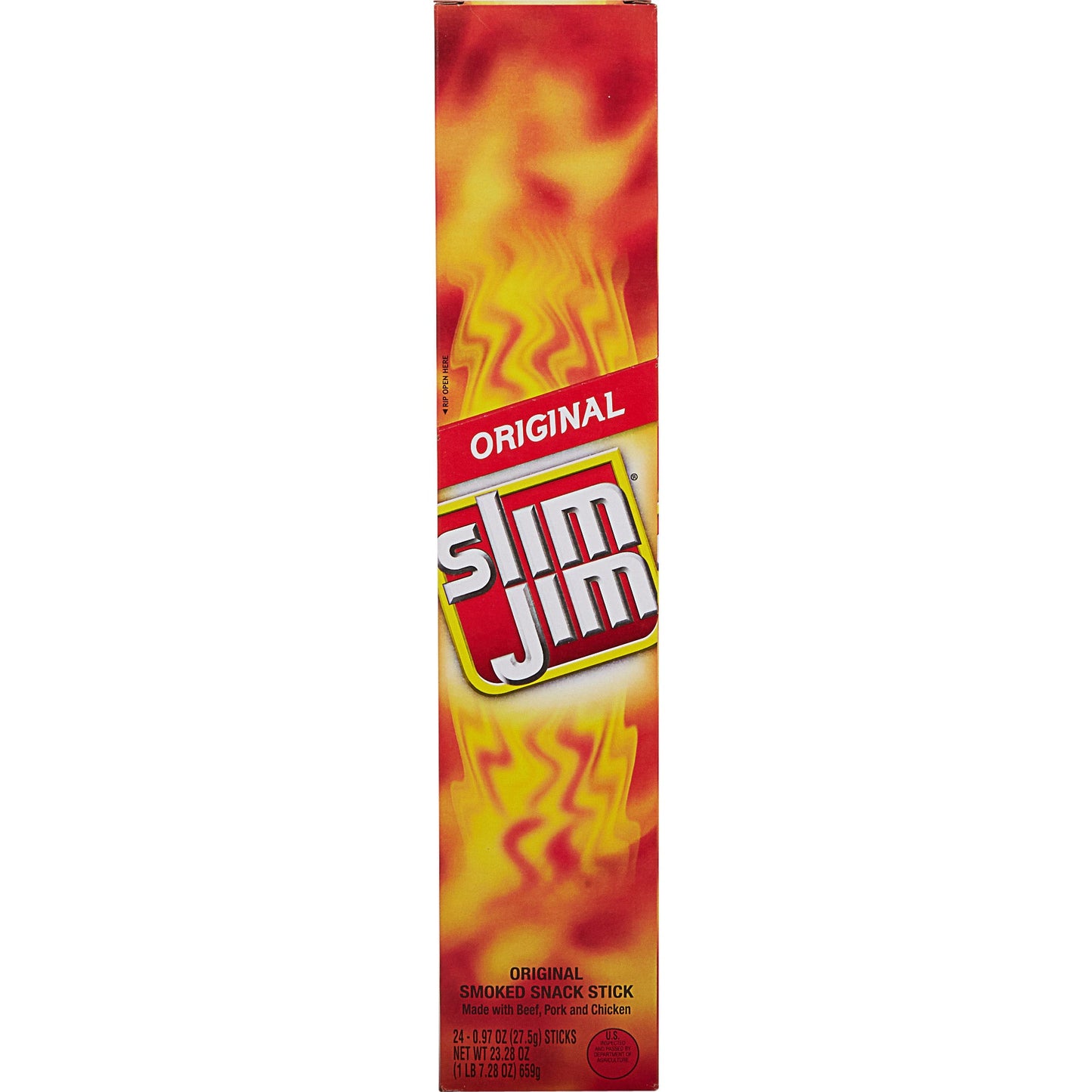 Slim Jim Smoked Snack Stick, Original, 0.97 oz, 24-count