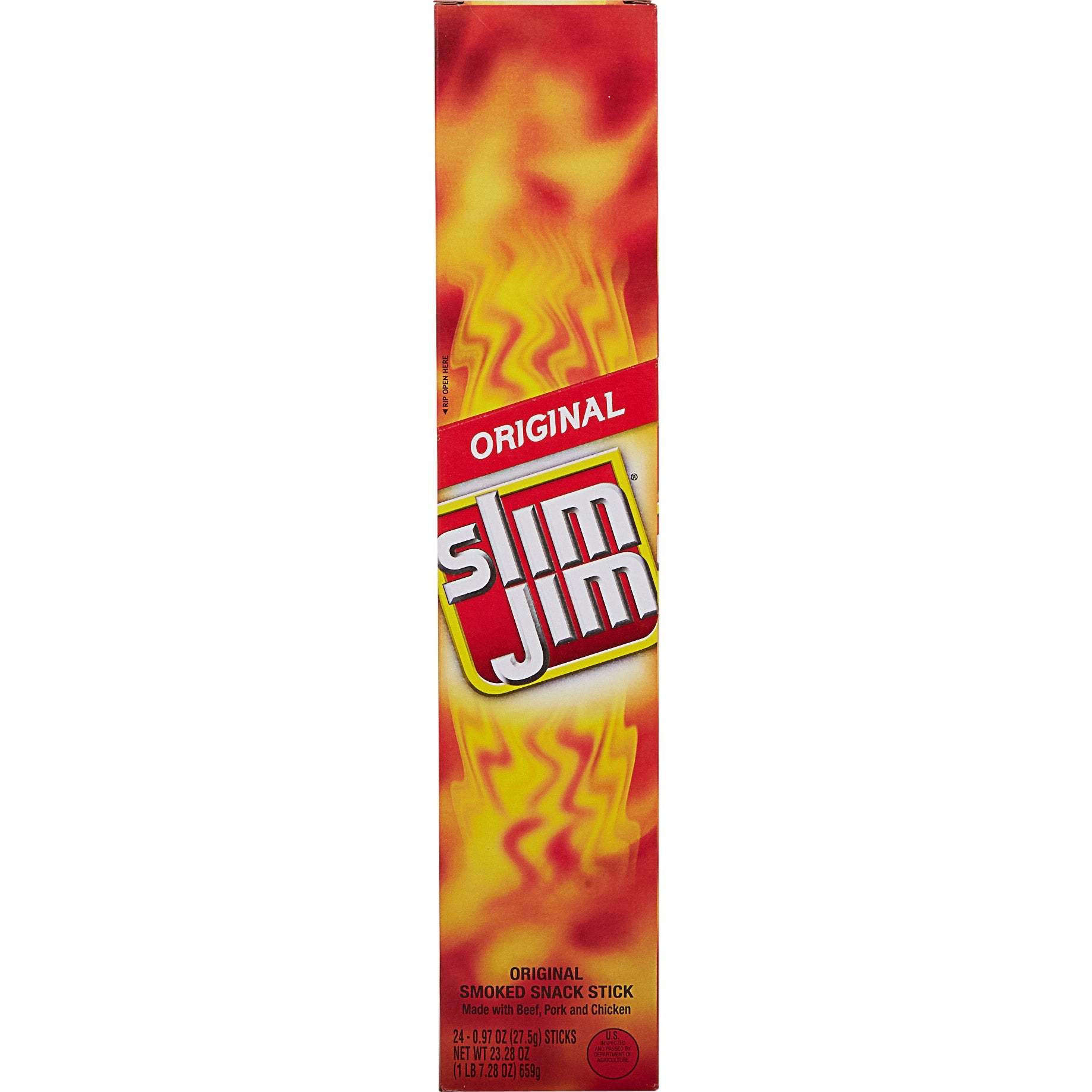 Slim Jim Smoked Snack Stick, Original, 0.97 oz, 24-count