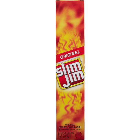 Slim Jim Smoked Snack Stick, Original, 0.97 oz, 24-count