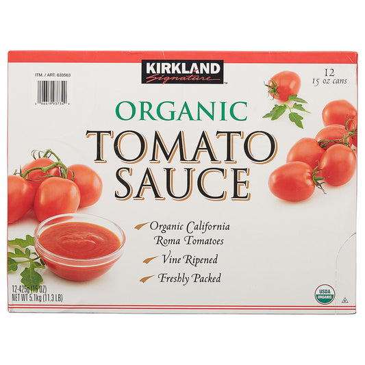Kirkland Signature, Organic Tomato Sauce, 15 oz, 12-Count