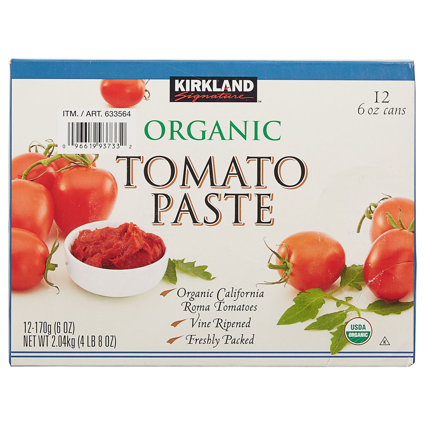 Kirkland Signature, Organic Tomato Paste, 6 oz, 12-Count